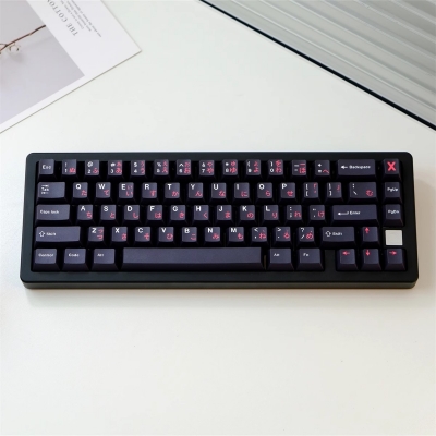 WOB Red Japanese 104+25 PBT Dye-subbed Keycaps Set Cherry Profile for MX Switches Mechanical Gaming Keyboard